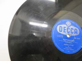 Decca SD 5337, Matti Louhivuori ja Metro-Tytöt - Vanha mustalainen /  Metro-Tytöt - Kottarainen -savikiekkoäänilevy / 78 rpm 10&quot; record