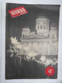 Viikko Sanomat 1953 nr 49, 10.12.1953, Kansikuva Suurkirkko, Suomalaissiirtolainen Eric Kaipainen hirtetään Kanadassa?, Aatos Karén - navetta oljesta Lammi - Ylänne