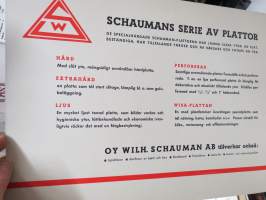 Wilhelm Schaumann - Schaumann plattor - Vad skall barnet heta? -reklam / tävlingsinfo Oy Mainos-Taucher-Raklam Ab:n jäämistöä