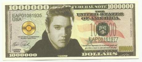 USA 1 Million Dollars Elvis Presley  feikki  seteli