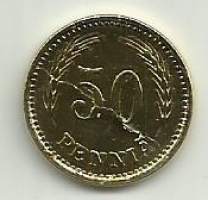 Monetan kullattu 50  penniä  1937