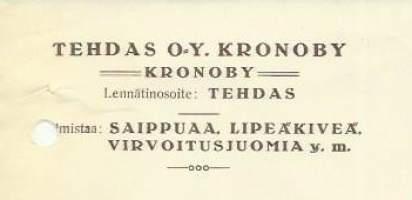 Tehdas Oy Kronoby 1930  - firmalomake