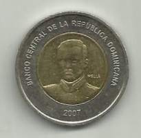 Dominikaaninen Tasavalta 10 Pesos  2007   - ulkomainen kolikko