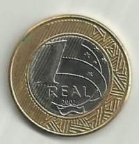 Brasilia 1 Real 2002  - ulkomainen kolikko