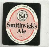 Smithwick´s Ale  olutetiketti