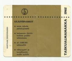 Lompakkoalmanakka  Säästöpankit 1965 -   kalenteri