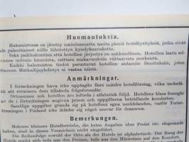 Hotellihakemisto Suomi / Finland - Suomen Matkailijayhdistys 1931