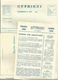 Nyyrikki asiamiemateriaalia 1958