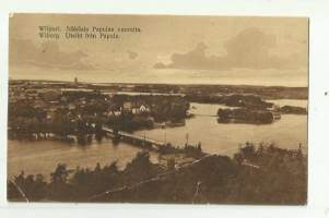 Wiipuri  näköala Papulan vuorelta -  paikkakuntapostikortti postikortti luovutettu alue kulkenut 1942