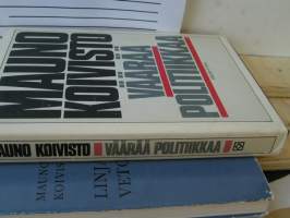 MAUNO KOIVISTO, VÄÄRÄÄ POLITIIKKAA , VAKITA.N tarjous helposti s-m koko  paketti 19x36 x60 cm paino 35kg 5e