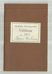 Välikirja 1940- pankkikirja