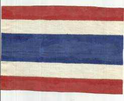 Thaimaan lippu - kangasta 14x20 cm