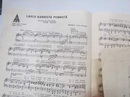 Laulu kahdesta pennistä (suomalaiset sanat Saukki) - canzone da due soldi, säveltänyt C. Donida -nuotit / notes
