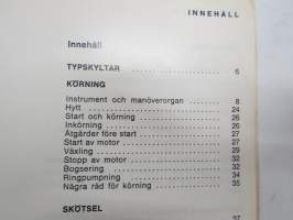 Volvo F89, G89 Instruktionsbok + tillägg -käyttöohjekirja + lisäosa / operator´s manual in swedish