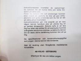 Volvo N7 Instruktionsbok -käyttöohjekirja / operator´s manual in swedish
