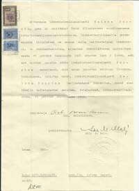 Lääkintöhallitus  paperisinetti  laillistettu lääkäri asiakirjalla 1950 - sinetti