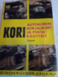 Autotekninen käsikirja/  Erkki Eriksson . Kori __autokorin  korjaukset ja pintakäsittely. 752 kuvaa. Painettu 1966