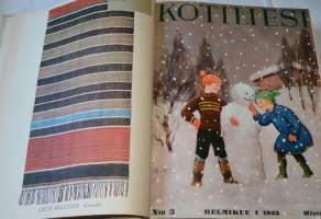 Kotiliesi sidottu vuosikerta 1933 - Kansikuvia Martta Wendeliniltä ja Rudof Koivulta