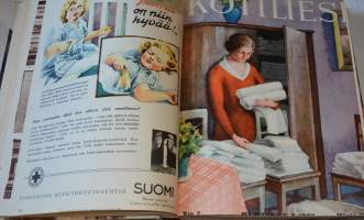Kotiliesi sidottu vuosikerta 1933 - Kansikuvia Martta Wendeliniltä ja Rudof Koivulta