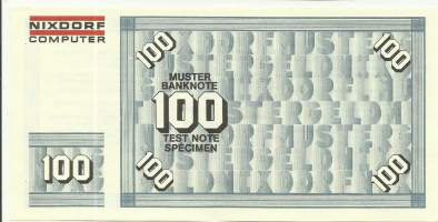 Pankkiautomaatin testiseteli / Test note specimen 100