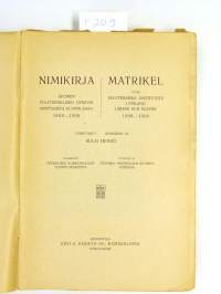 Suomen Polyteknillinen Opiston nimikirja 1898-1908