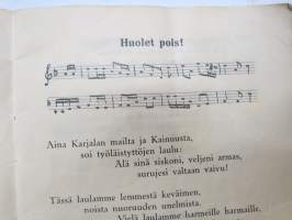 7 kisällilaulua, vasemmisto- ja työväenhenkisiä lauluja vuodelta 1936