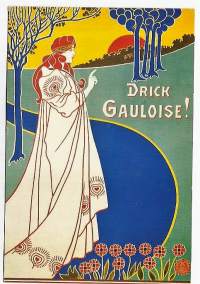 Drick Gauloise !  - postikortti kulkematon jälkipainos vanhasta julisteesta - kulkematon