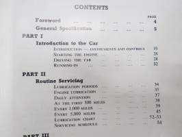 Ford Zephyr Instruction book - Omistajan käsikirja, englanninkielinen