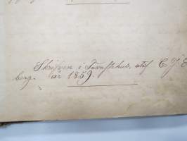 Räknelärä för den som, i saknad af lärare, vilja på sin egen hand lärä sig första grunderna af räknekonsten, käsinkirjoitettu oppikirja v. 1859, C.J. Ekenberg