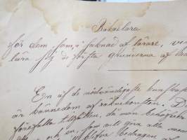 Räknelärä för den som, i saknad af lärare, vilja på sin egen hand lärä sig första grunderna af räknekonsten, käsinkirjoitettu oppikirja v. 1859, C.J. Ekenberg