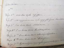 Räknelärä för den som, i saknad af lärare, vilja på sin egen hand lärä sig första grunderna af räknekonsten, käsinkirjoitettu oppikirja v. 1859, C.J. Ekenberg