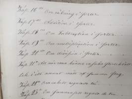 Räknelärä för den som, i saknad af lärare, vilja på sin egen hand lärä sig första grunderna af räknekonsten, käsinkirjoitettu oppikirja v. 1859, C.J. Ekenberg