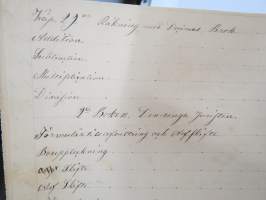 Räknelärä för den som, i saknad af lärare, vilja på sin egen hand lärä sig första grunderna af räknekonsten, käsinkirjoitettu oppikirja v. 1859, C.J. Ekenberg