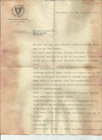 Epidemisjukhuset Stockholm Överläkare 1931 kirje - firmalomake