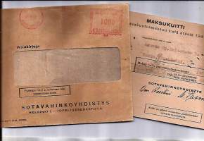 Sotavahinkoyhdistys  1941 -  firmakuori, firmalomake