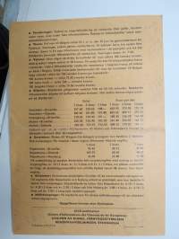 Sverige - Belgien / Tag tåget, 10.6.-2.10.1953 -tidtabell / rautateiden aikataulu / train timetable