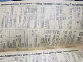 Jungfraugebiet Schweitz Fahrplan - Horaire - Time-table - Orario vom 3. Juni bis 29. September 1956 -rautateiden aikataulu / train timetable