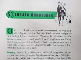 SJ Statens Järnvägar - Lokala rundturer 1958 -junamatkailuesite / train travel brochure