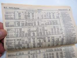 Schweitz Suisse Svizzera Switzerland - Internationale Zugsverbindungen / International Railway Connections 3.6.1956 -rautateiden aikataulu / train timetable