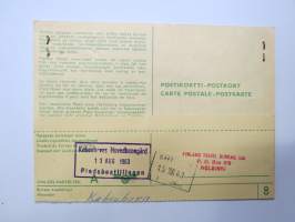 Köpenhavn Hamburg paikkalippu 10.8.1963 -rautatielippu / railway ticket