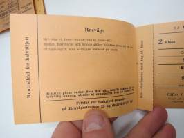 SJ Statens Järnvägar - Billiga rundturer - Kil-Sunneturen (Frykdalstur 2) nr 0030 2 kl. 15-7.1958 - 14.8.1958 -biljetthäfte / matkalippuvihko / train ticket
