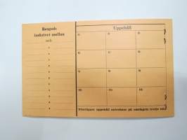 SJ Statens Järnvägar - Billiga rundturer - Kil-Sunneturen (Frykdalstur 2) nr 0030 2 kl. 15-7.1958 - 14.8.1958 -biljetthäfte / matkalippuvihko / train ticket