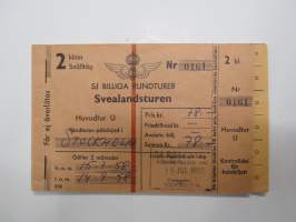 SJ Statens Järnvägar - Billiga rundturer - Kil-Sunneturen (Frykdalstur 2) nr 0030 2 kl. 15-7.1958 - 14.8.1958 -biljetthäfte / matkalippuvihko / train ticket