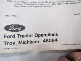 Ford - FoMoCo Loaders 730, 735, 740, Backhoes Parts Book -varaosaluettelo, kuormaajat