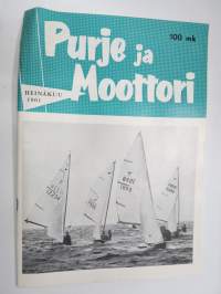 Purje ja Moottori 1961 nr 7 heinäkuu, NJK jättiläisregatta, Potkurit, Engalnnin venenäyttely, Myrskytietouden alkeet, Katamaran moottoriveneenä, Sten Aminoff 60 v.