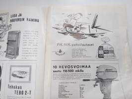 Purje ja Moottori 1961 nr 7 heinäkuu, NJK jättiläisregatta, Potkurit, Engalnnin venenäyttely, Myrskytietouden alkeet, Katamaran moottoriveneenä, Sten Aminoff 60 v.