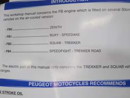 Peugeot Motocycles Motor FB-0-1-2-4 Worksop Manual -korjaamo-ohjekirja englanniksi