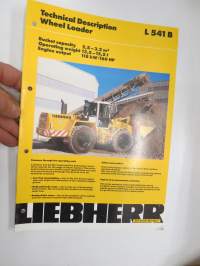 Liebherr L 541 B Wheel Loader -myyntiesite / sales brochure