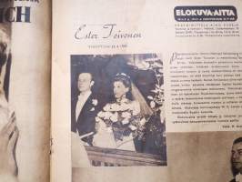 Elokuva-Aitta 1943 nr 8 Kansikuva Maria Tasnady, Kristiina Söderbaum käynnillä kotimaassaan, Linda Darnell, Jean Gabinin valloitusretket, Regina Linnanheimo, ym.