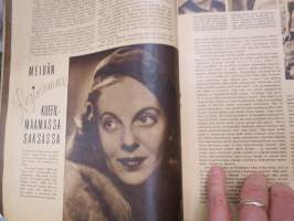 Elokuva-Aitta 1943 nr 8 Kansikuva Maria Tasnady, Kristiina Söderbaum käynnillä kotimaassaan, Linda Darnell, Jean Gabinin valloitusretket, Regina Linnanheimo, ym.